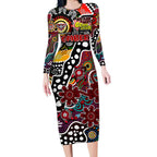 Personalised Bombers AFL Celebrating 50 Years of Naidoc Long Sleeve Bodycon Dress NAIDOC Week 2025 Aboriginal