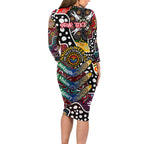 Personalised Bombers AFL Celebrating 50 Years of Naidoc Long Sleeve Bodycon Dress NAIDOC Week 2025 Aboriginal
