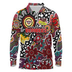 Personalised Bombers AFL Celebrating 50 Years of Naidoc Long Sleeve Polo Shirt NAIDOC Week 2025 Aboriginal
