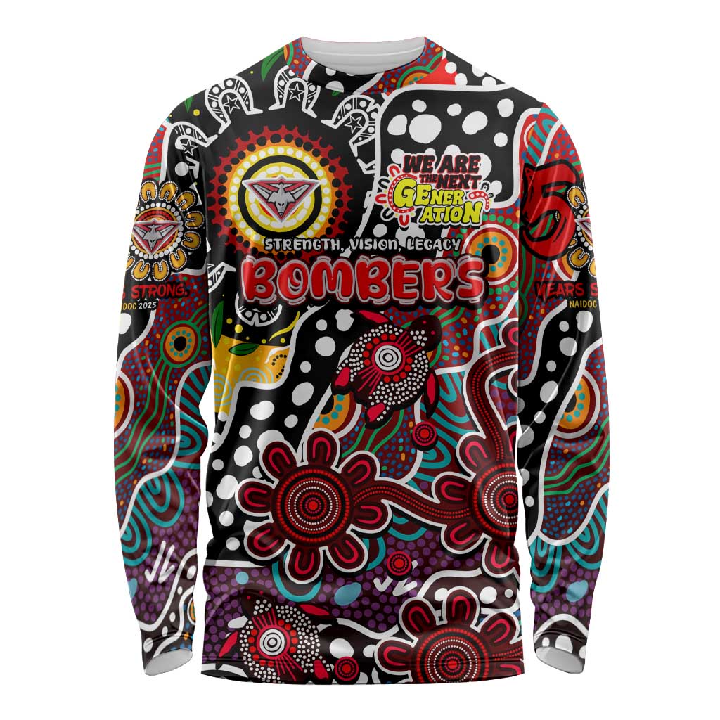 Personalised Bombers AFL Celebrating 50 Years of Naidoc Long Sleeve Shirt NAIDOC Week 2025 Aboriginal