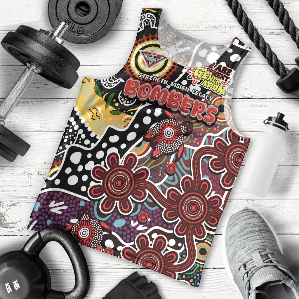 Personalised Bombers AFL Celebrating 50 Years of Naidoc Men Tank Top NAIDOC Week 2025 Aboriginal