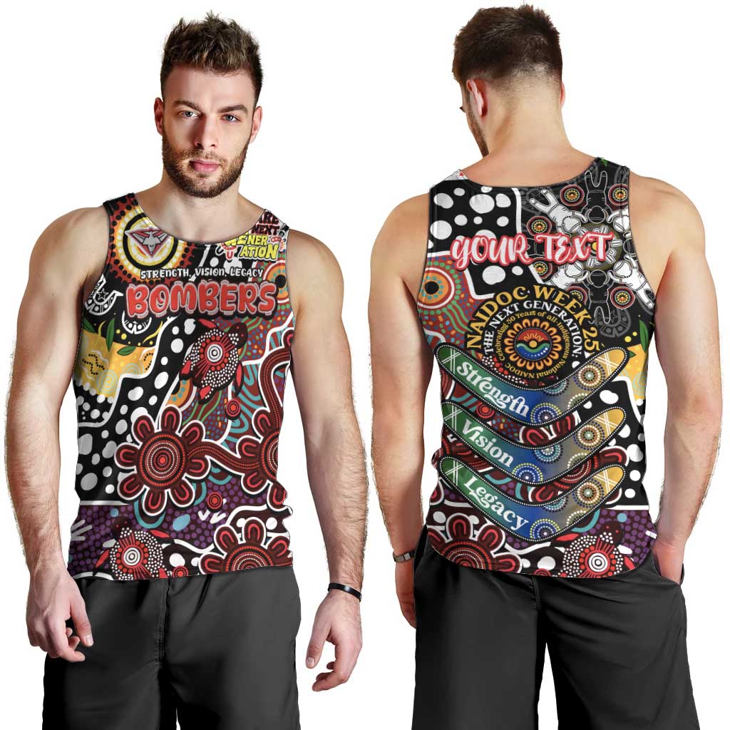 Personalised Bombers AFL Celebrating 50 Years of Naidoc Men Tank Top NAIDOC Week 2025 Aboriginal
