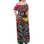 Personalised Bombers AFL Celebrating 50 Years of Naidoc Off Shoulder Maxi Dress NAIDOC Week 2025 Aboriginal