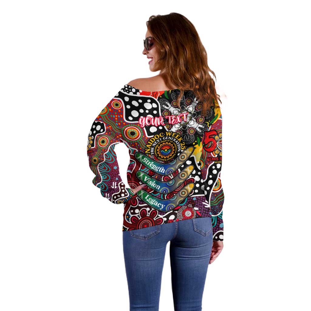 Personalised Bombers AFL Celebrating 50 Years of Naidoc Off Shoulder Sweater NAIDOC Week 2025 Aboriginal