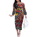 Personalised Bombers AFL Celebrating 50 Years of Naidoc Off The Shoulder Long Sleeve Dress NAIDOC Week 2025 Aboriginal