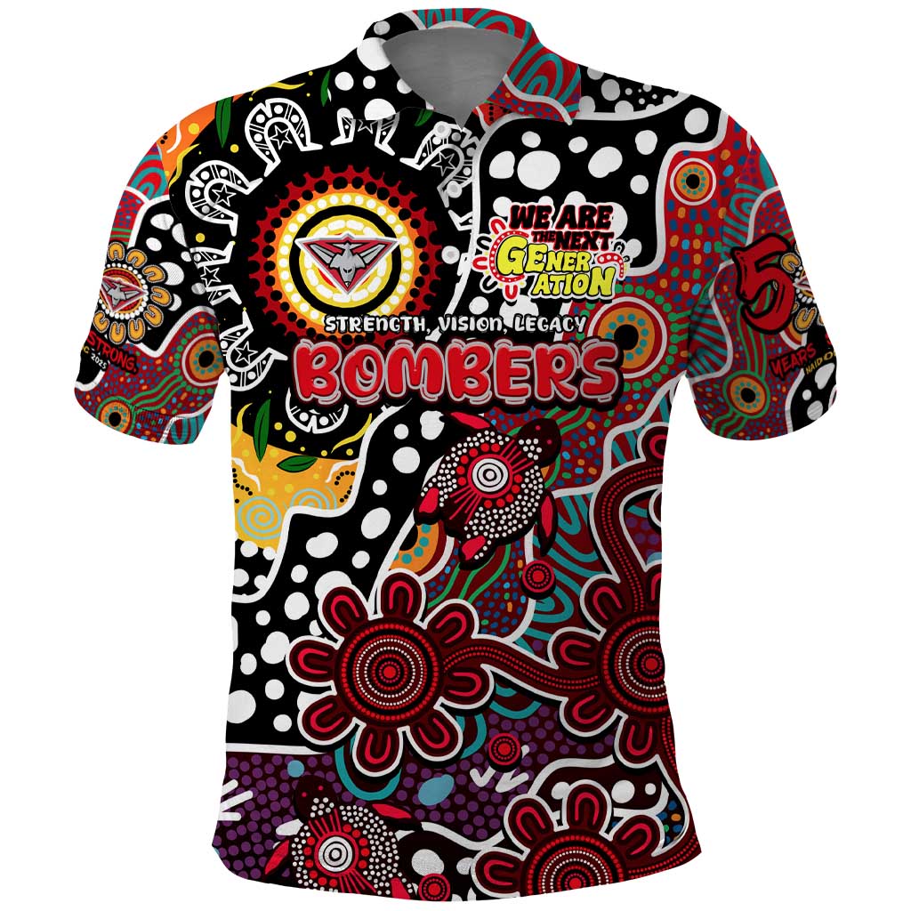 Personalised Bombers AFL Celebrating 50 Years of Naidoc Polo Shirt NAIDOC Week 2025 Aboriginal
