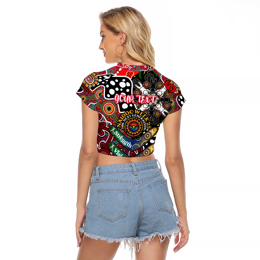 Personalised Bombers AFL Celebrating 50 Years of Naidoc Raglan Cropped T Shirt NAIDOC Week 2025 Aboriginal