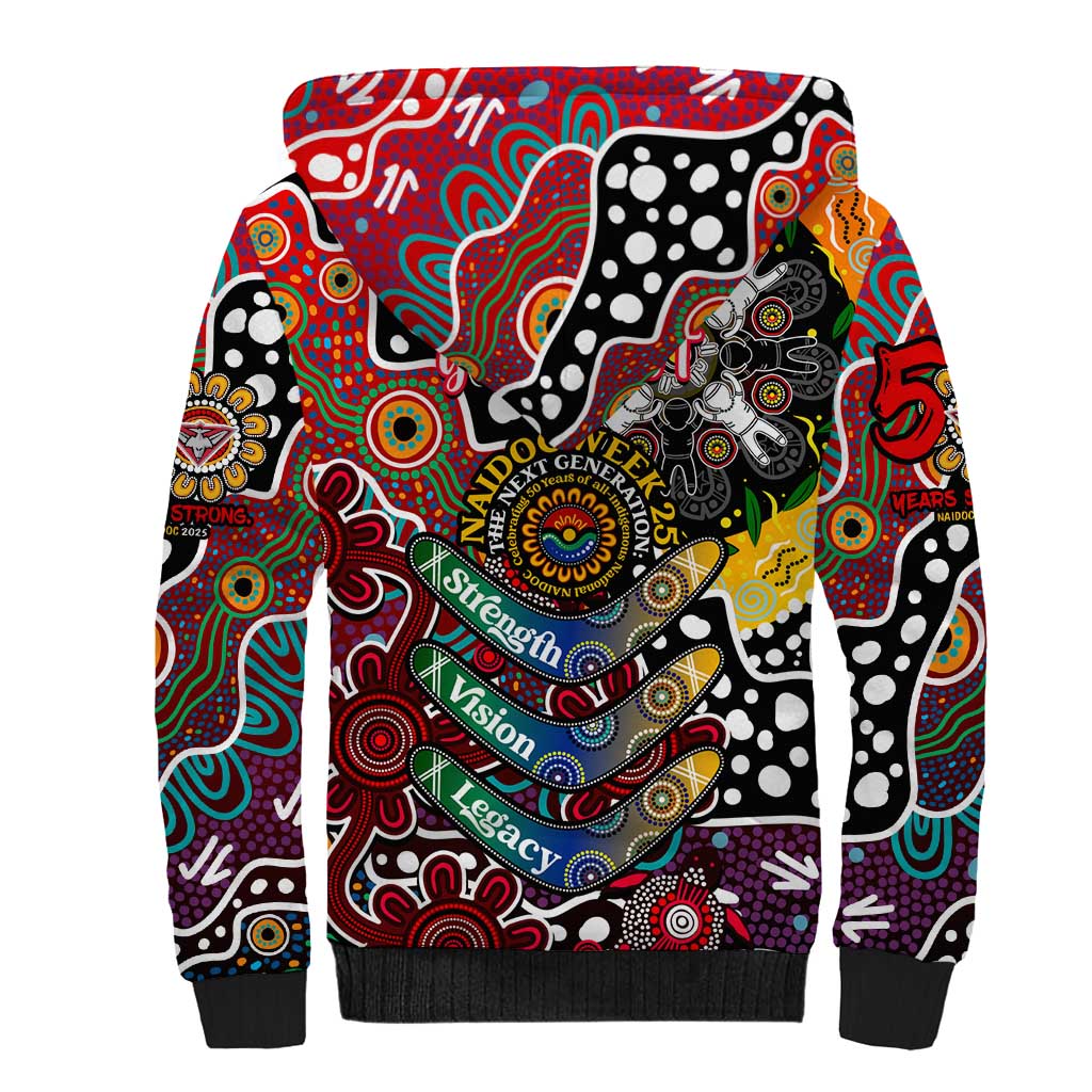Personalised Bombers AFL Celebrating 50 Years of Naidoc Sherpa Hoodie NAIDOC Week 2025 Aboriginal