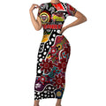 Personalised Bombers AFL Celebrating 50 Years of Naidoc Short Sleeve Bodycon Dress NAIDOC Week 2025 Aboriginal