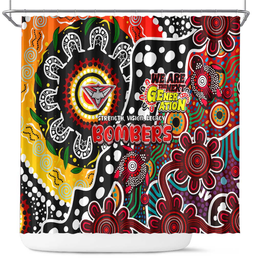 Bombers AFL Celebrating 50 Years of Naidoc Shower Curtain NAIDOC Week 2025 Aboriginal