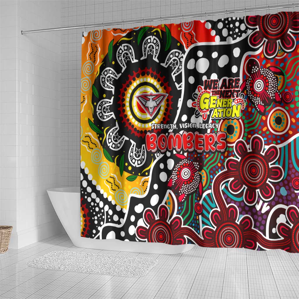 Bombers AFL Celebrating 50 Years of Naidoc Shower Curtain NAIDOC Week 2025 Aboriginal