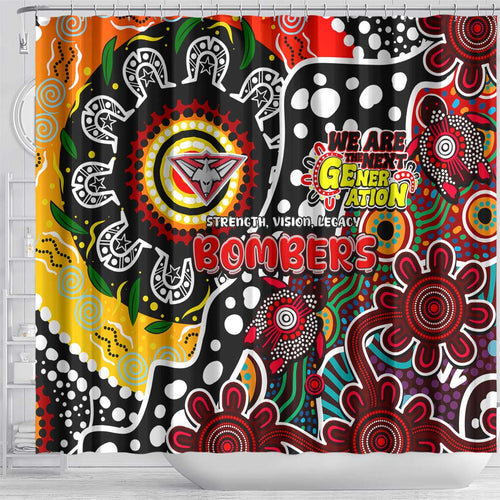 Bombers AFL Celebrating 50 Years of Naidoc Shower Curtain NAIDOC Week 2025 Aboriginal