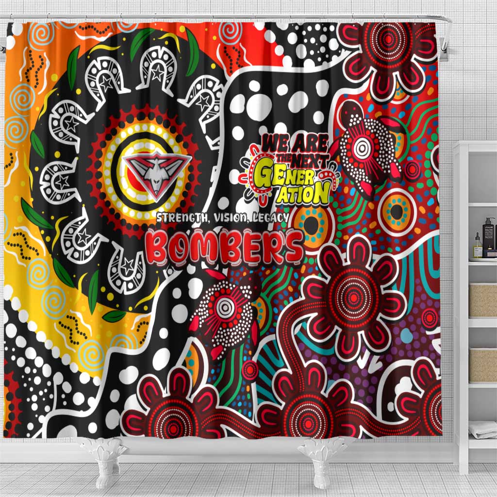 Bombers AFL Celebrating 50 Years of Naidoc Shower Curtain NAIDOC Week 2025 Aboriginal