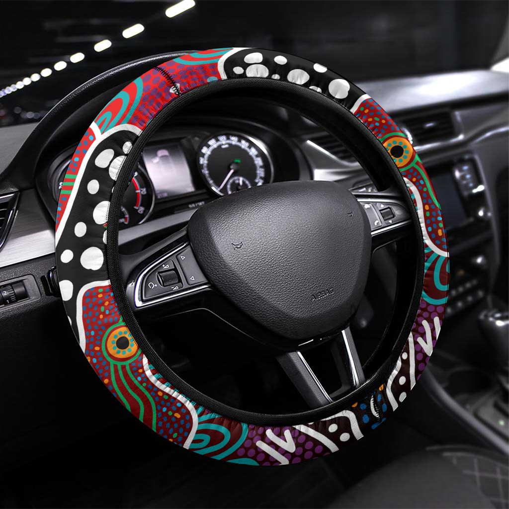 Bombers AFL Celebrating 50 Years of Naidoc Steering Wheel Cover NAIDOC Week 2025 Aboriginal