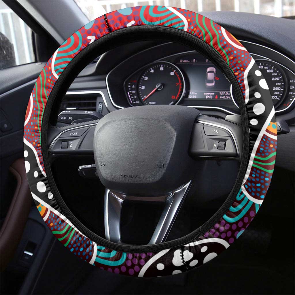 Bombers AFL Celebrating 50 Years of Naidoc Steering Wheel Cover NAIDOC Week 2025 Aboriginal