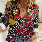Personalised Bombers AFL Celebrating 50 Years of Naidoc Women Casual Shirt NAIDOC Week 2025 Aboriginal