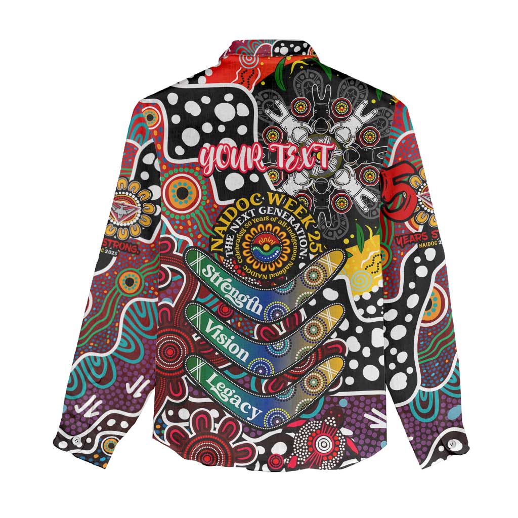 Personalised Bombers AFL Celebrating 50 Years of Naidoc Women Casual Shirt NAIDOC Week 2025 Aboriginal