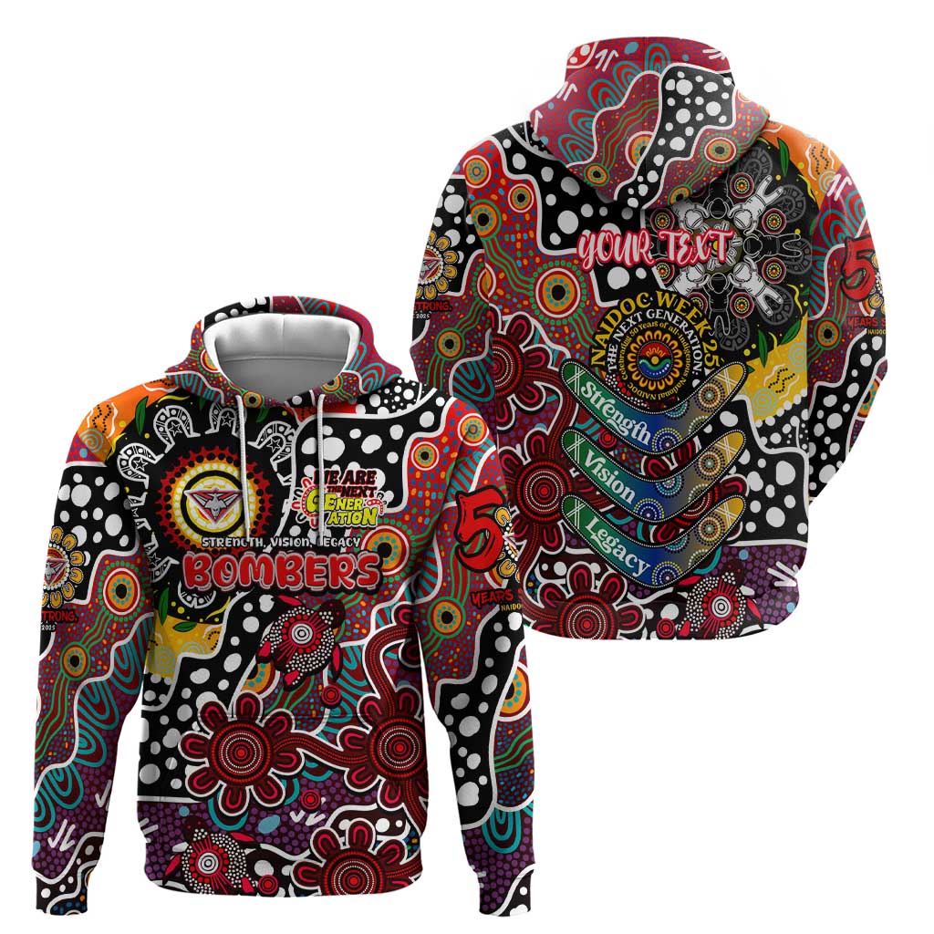 Personalised Bombers AFL Celebrating 50 Years of Naidoc Zip Hoodie NAIDOC Week 2025 Aboriginal