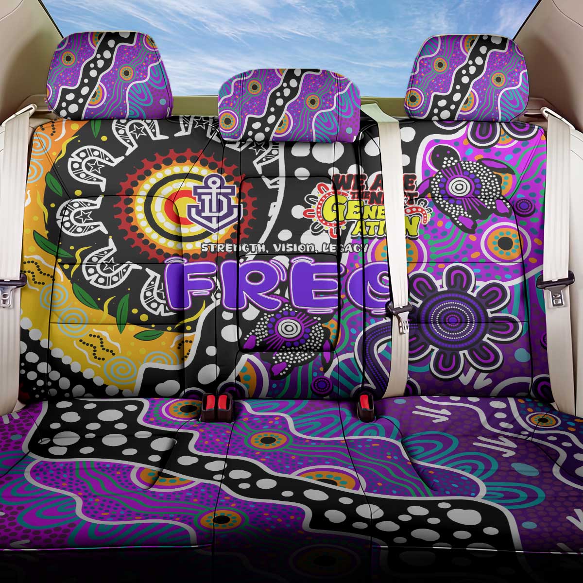 Freo AFL Celebrating 50 Years of Naidoc Back Car Seat Cover NAIDOC Week 2025 Aboriginal