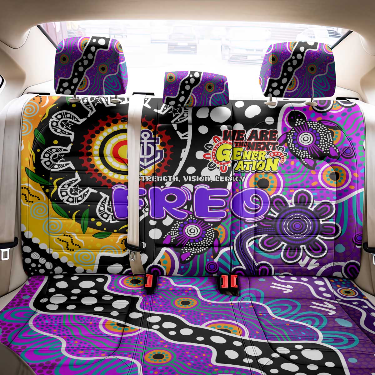 Freo AFL Celebrating 50 Years of Naidoc Back Car Seat Cover NAIDOC Week 2025 Aboriginal