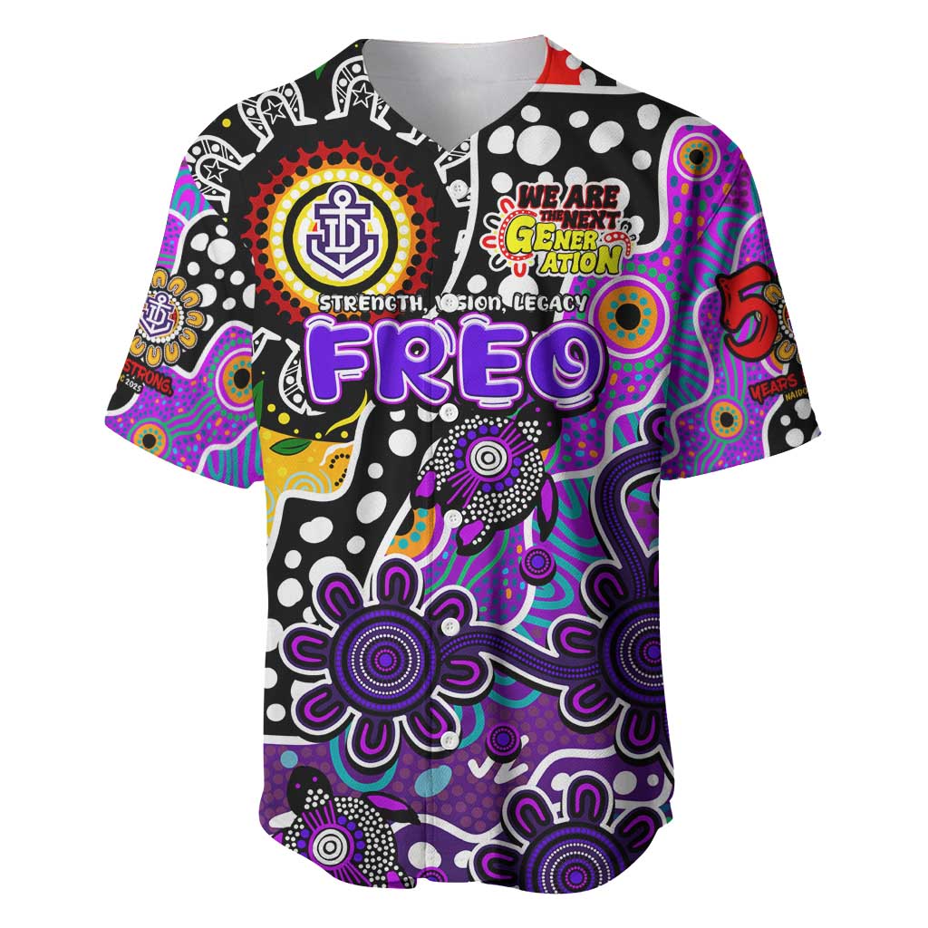 Personalised Freo AFL Celebrating 50 Years of Naidoc Baseball Jersey NAIDOC Week 2025 Aboriginal