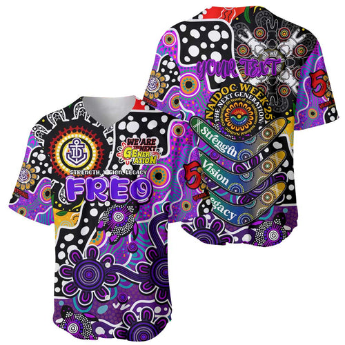 Personalised Freo AFL Celebrating 50 Years of Naidoc Baseball Jersey NAIDOC Week 2025 Aboriginal