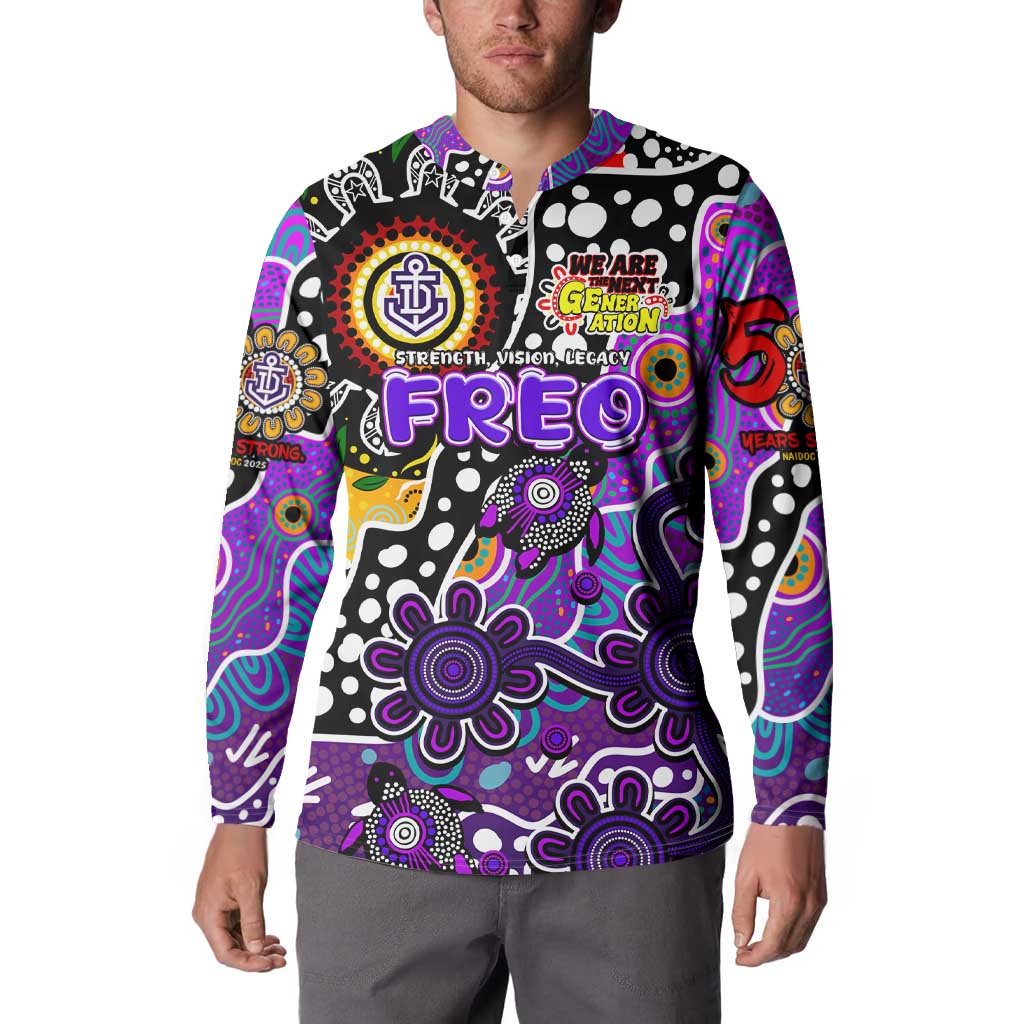 Personalised Freo AFL Celebrating 50 Years of Naidoc Button Sweatshirt NAIDOC Week 2025 Aboriginal