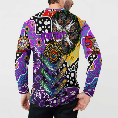 Personalised Freo AFL Celebrating 50 Years of Naidoc Button Sweatshirt NAIDOC Week 2025 Aboriginal