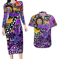 Personalised Freo AFL Celebrating 50 Years of Naidoc Couples Matching Long Sleeve Bodycon Dress and Hawaiian Shirt NAIDOC Week 2025 Aboriginal