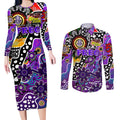 Personalised Freo AFL Celebrating 50 Years of Naidoc Couples Matching Long Sleeve Bodycon Dress and Long Sleeve Button Shirt NAIDOC Week 2025 Aboriginal