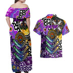 Personalised Freo AFL Celebrating 50 Years of Naidoc Couples Matching Off Shoulder Maxi Dress and Hawaiian Shirt NAIDOC Week 2025 Aboriginal