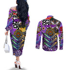 Personalised Freo AFL Celebrating 50 Years of Naidoc Couples Matching Off The Shoulder Long Sleeve Dress and Long Sleeve Button Shirt NAIDOC Week 2025 Aboriginal