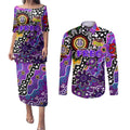 Personalised Freo AFL Celebrating 50 Years of Naidoc Couples Matching Puletasi and Long Sleeve Button Shirt NAIDOC Week 2025 Aboriginal