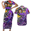 Personalised Freo AFL Celebrating 50 Years of Naidoc Couples Matching Short Sleeve Bodycon Dress and Hawaiian Shirt NAIDOC Week 2025 Aboriginal