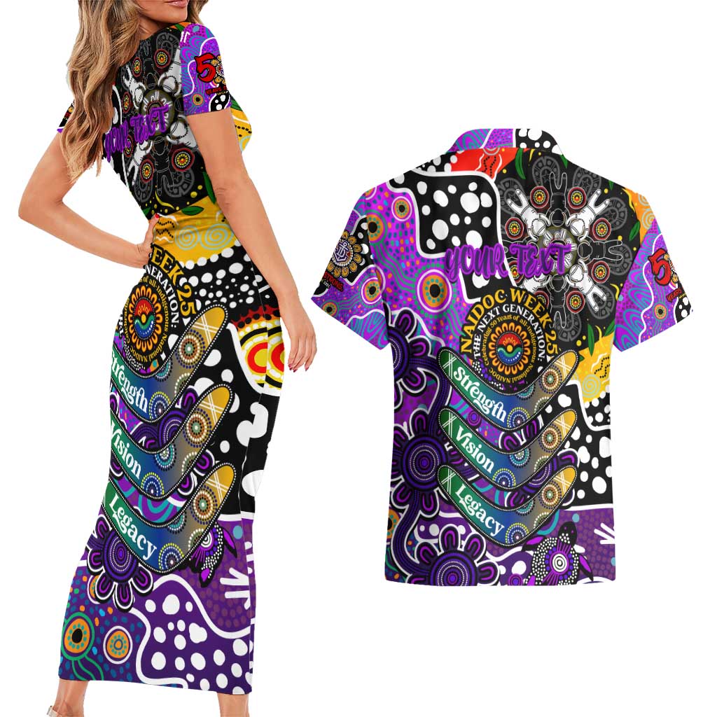 Personalised Freo AFL Celebrating 50 Years of Naidoc Couples Matching Short Sleeve Bodycon Dress and Hawaiian Shirt NAIDOC Week 2025 Aboriginal