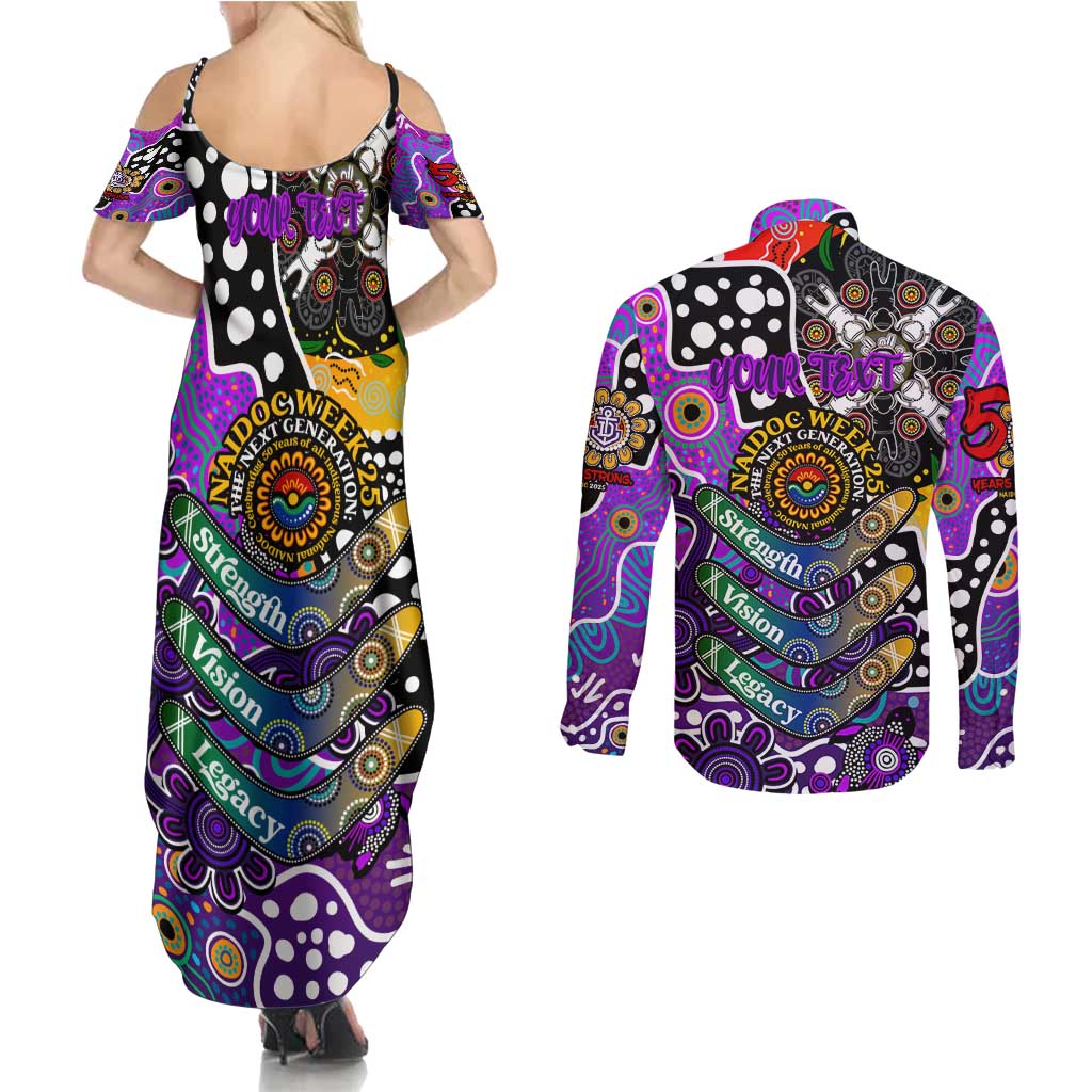 Personalised Freo AFL Celebrating 50 Years of Naidoc Couples Matching Summer Maxi Dress and Long Sleeve Button Shirt NAIDOC Week 2025 Aboriginal