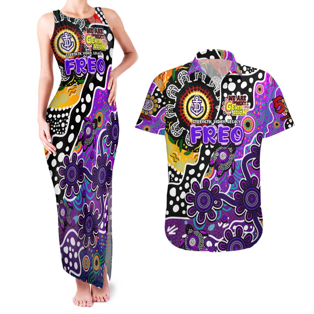 Personalised Freo AFL Celebrating 50 Years of Naidoc Couples Matching Tank Maxi Dress and Hawaiian Shirt NAIDOC Week 2025 Aboriginal