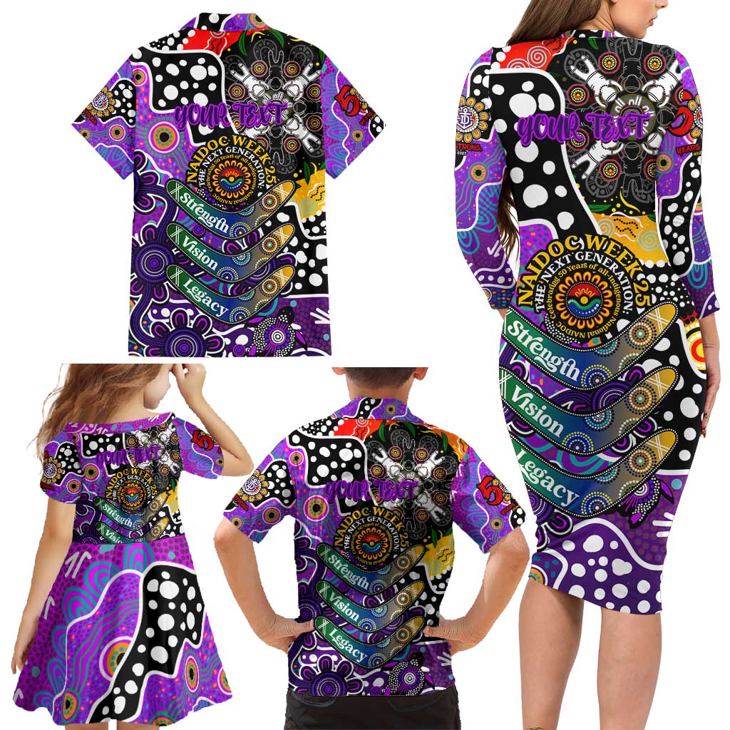 Personalised Freo AFL Celebrating 50 Years of Naidoc Family Matching Long Sleeve Bodycon Dress and Hawaiian Shirt NAIDOC Week 2025 Aboriginal