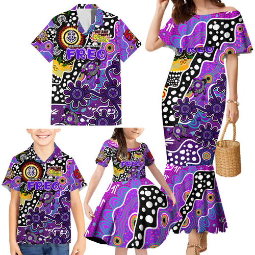 Personalised Freo AFL Celebrating 50 Years of Naidoc Family Matching Mermaid Dress and Hawaiian Shirt NAIDOC Week 2025 Aboriginal