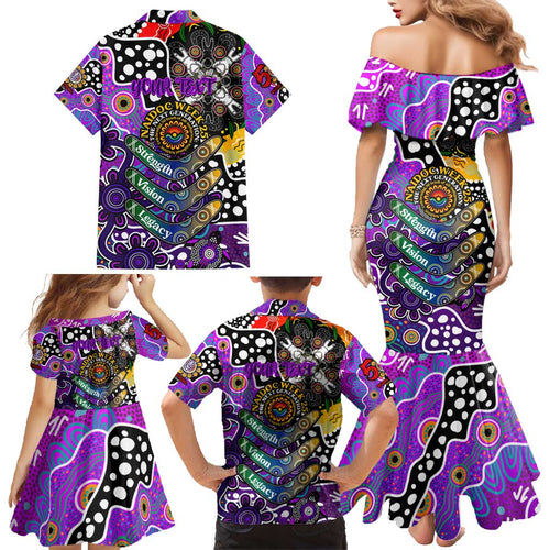 Personalised Freo AFL Celebrating 50 Years of Naidoc Family Matching Mermaid Dress and Hawaiian Shirt NAIDOC Week 2025 Aboriginal