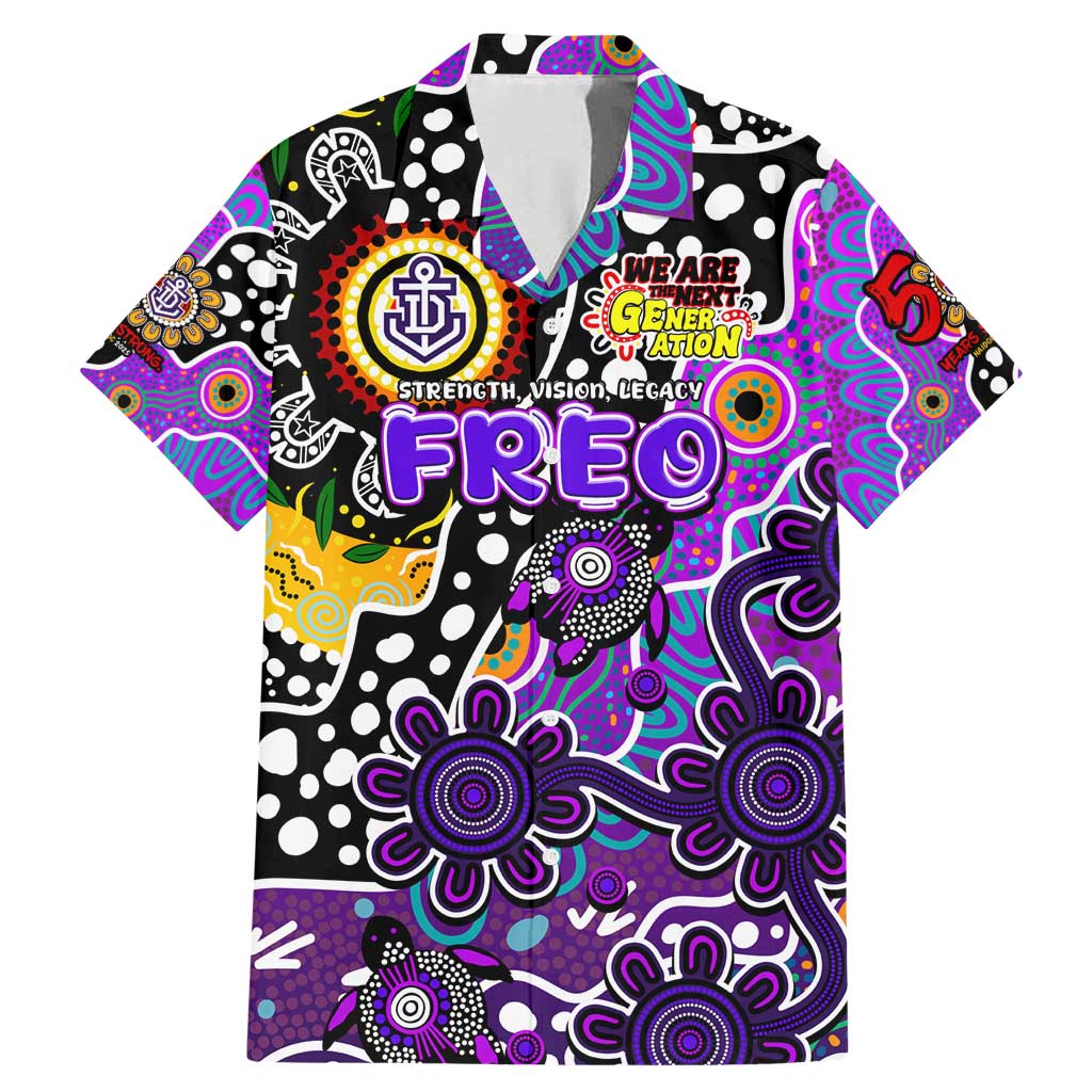 Personalised Freo AFL Celebrating 50 Years of Naidoc Family Matching Mermaid Dress and Hawaiian Shirt NAIDOC Week 2025 Aboriginal