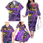 Personalised Freo AFL Celebrating 50 Years of Naidoc Family Matching Off The Shoulder Long Sleeve Dress and Hawaiian Shirt NAIDOC Week 2025 Aboriginal