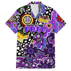 Personalised Freo AFL Celebrating 50 Years of Naidoc Family Matching Off The Shoulder Long Sleeve Dress and Hawaiian Shirt NAIDOC Week 2025 Aboriginal