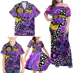 Personalised Freo AFL Celebrating 50 Years of Naidoc Family Matching Off Shoulder Maxi Dress and Hawaiian Shirt NAIDOC Week 2025 Aboriginal