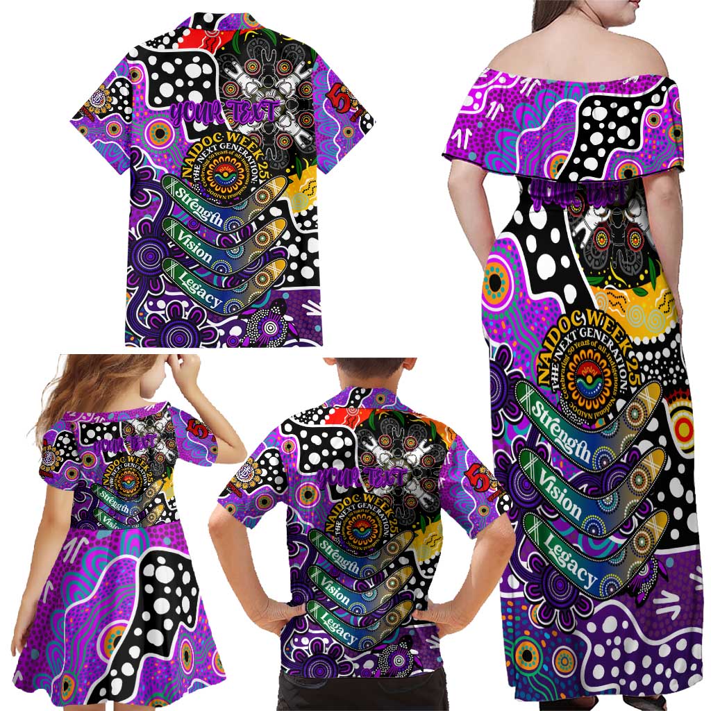 Personalised Freo AFL Celebrating 50 Years of Naidoc Family Matching Off Shoulder Maxi Dress and Hawaiian Shirt NAIDOC Week 2025 Aboriginal