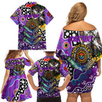 Personalised Freo AFL Celebrating 50 Years of Naidoc Family Matching Off Shoulder Short Dress and Hawaiian Shirt NAIDOC Week 2025 Aboriginal