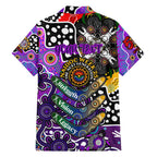 Personalised Freo AFL Celebrating 50 Years of Naidoc Family Matching Off Shoulder Short Dress and Hawaiian Shirt NAIDOC Week 2025 Aboriginal