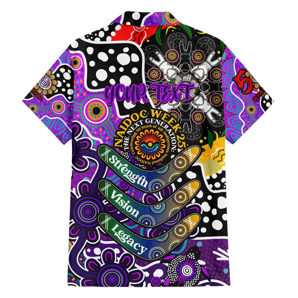 Personalised Freo AFL Celebrating 50 Years of Naidoc Family Matching Off Shoulder Short Dress and Hawaiian Shirt NAIDOC Week 2025 Aboriginal