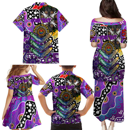 Personalised Freo AFL Celebrating 50 Years of Naidoc Family Matching Puletasi and Hawaiian Shirt NAIDOC Week 2025 Aboriginal