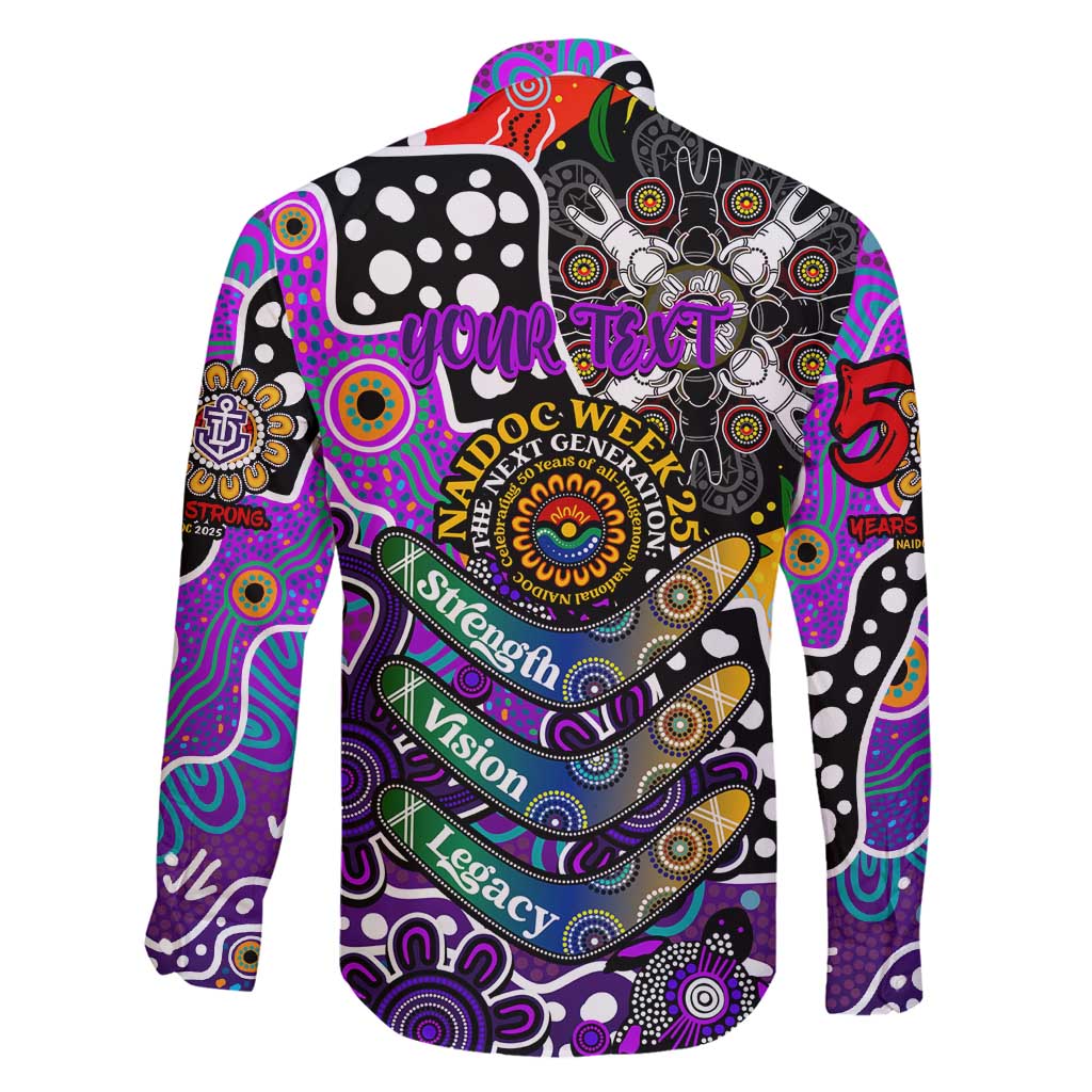 Personalised Freo AFL Celebrating 50 Years of Naidoc Family Matching Puletasi and Hawaiian Shirt NAIDOC Week 2025 Aboriginal